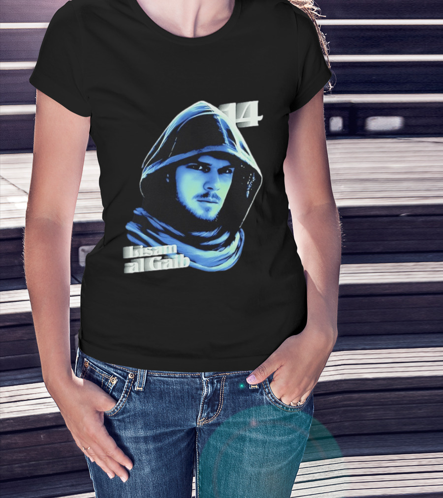 Lisam Al Gaib 14 Hooded Figure Mysterious Blue Aura T-Shirt