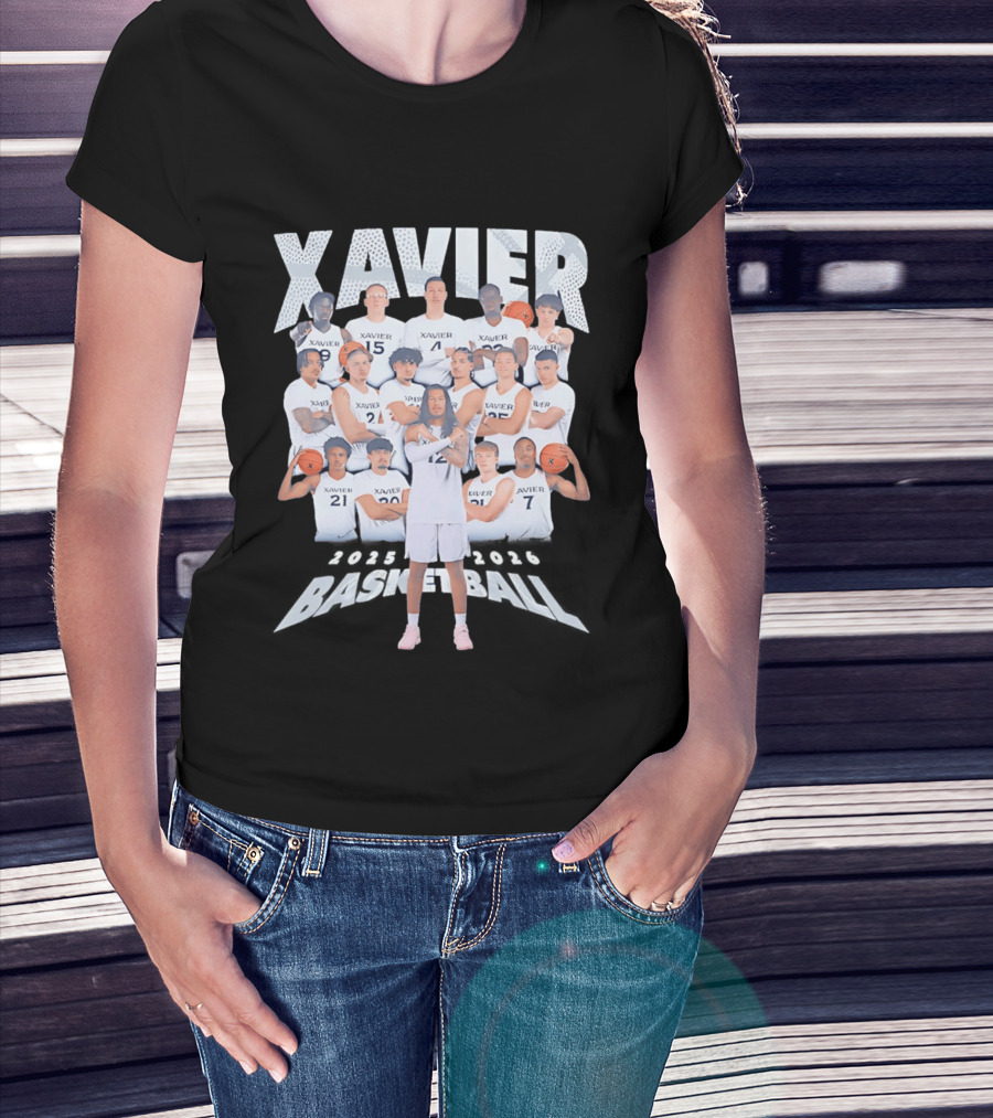 Xavier Men's Basketball 2025 2026 Team Player Roster Collage T-Shirt