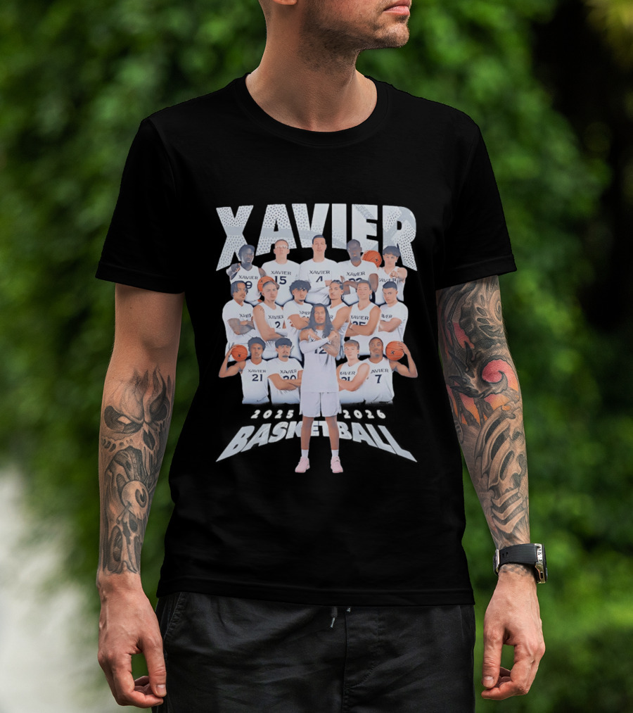 Xavier Men's Basketball 2025 2026 Team Player Roster Collage T-Shirt
