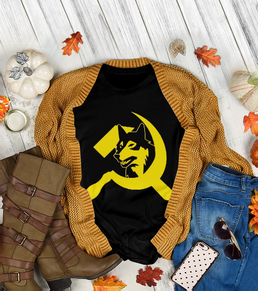Minnesota Timberwolves Hammer Sickle Symbol Wolf Head T-Shirt