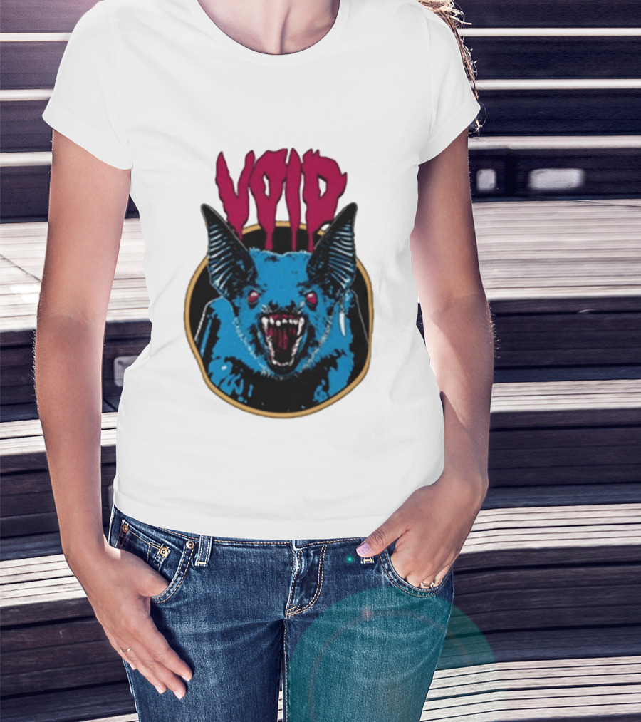 VOiD Screaming Blue Bat With Red Eyes T-Shirt