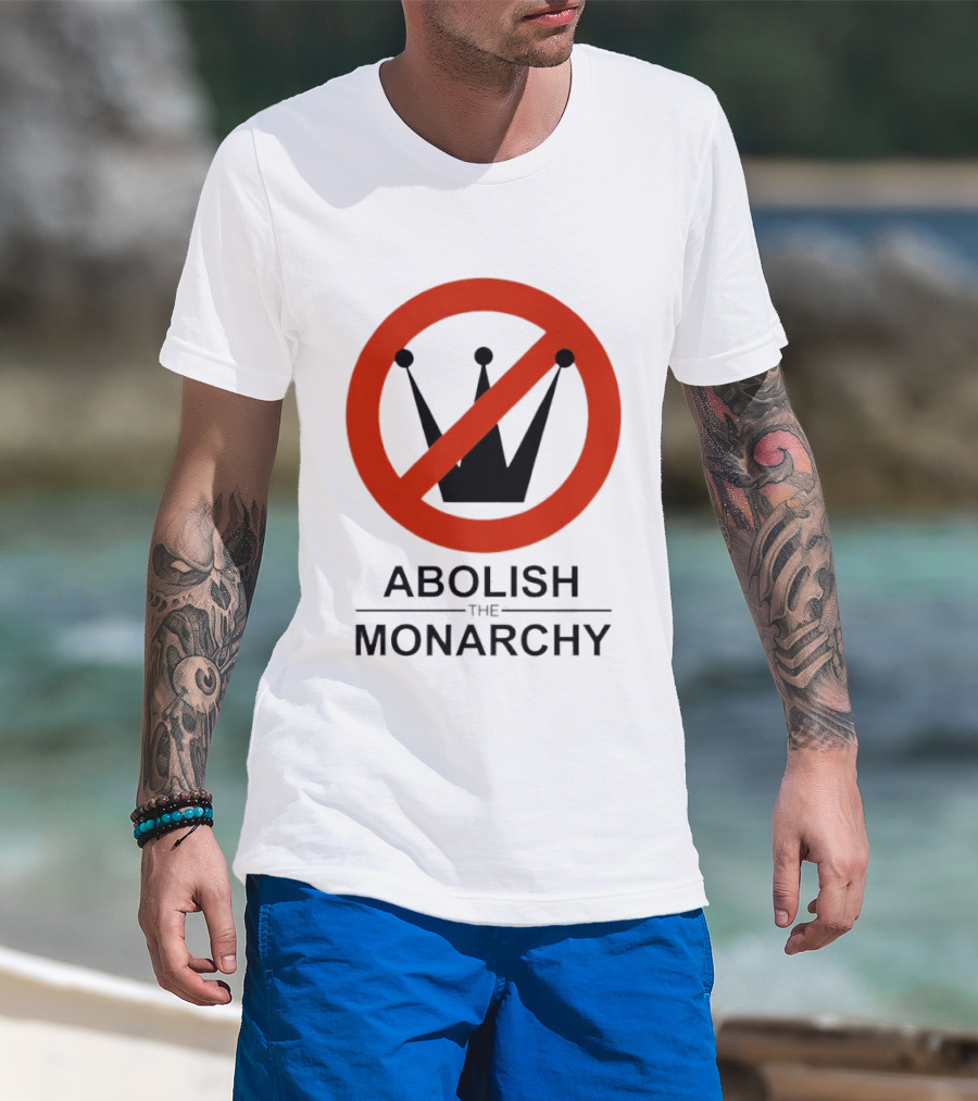 Abolish The Monarchy Crown Symbol With Red Strike Through T-Shirt