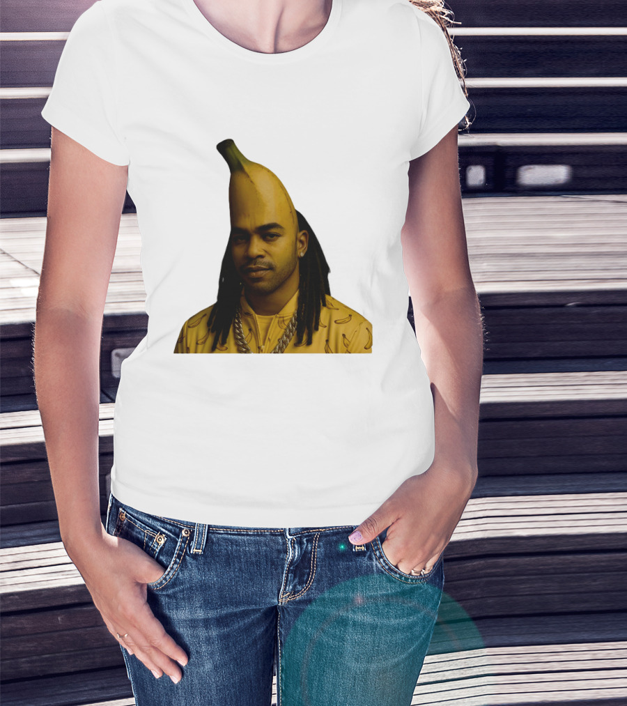 Banana Santana Face Head Banana Man With Dreadlocks And Chain T-Shirt