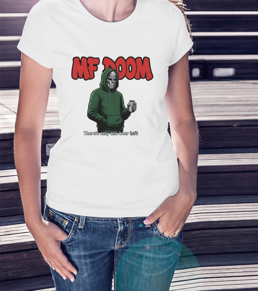 MF DOOM There's Only One Beer Left Masked Rapper With Can T-Shirt