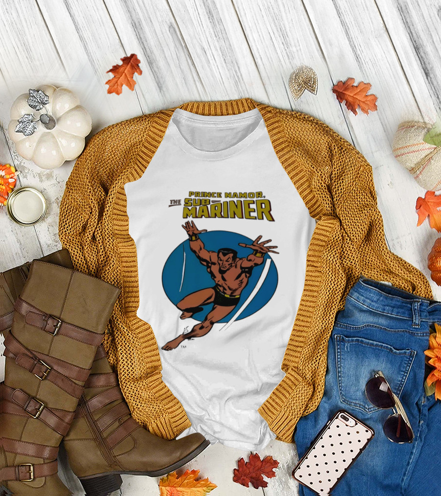 Prince Namor The Sub Mariner Iconic Comic Character Retro Dive T-Shirt