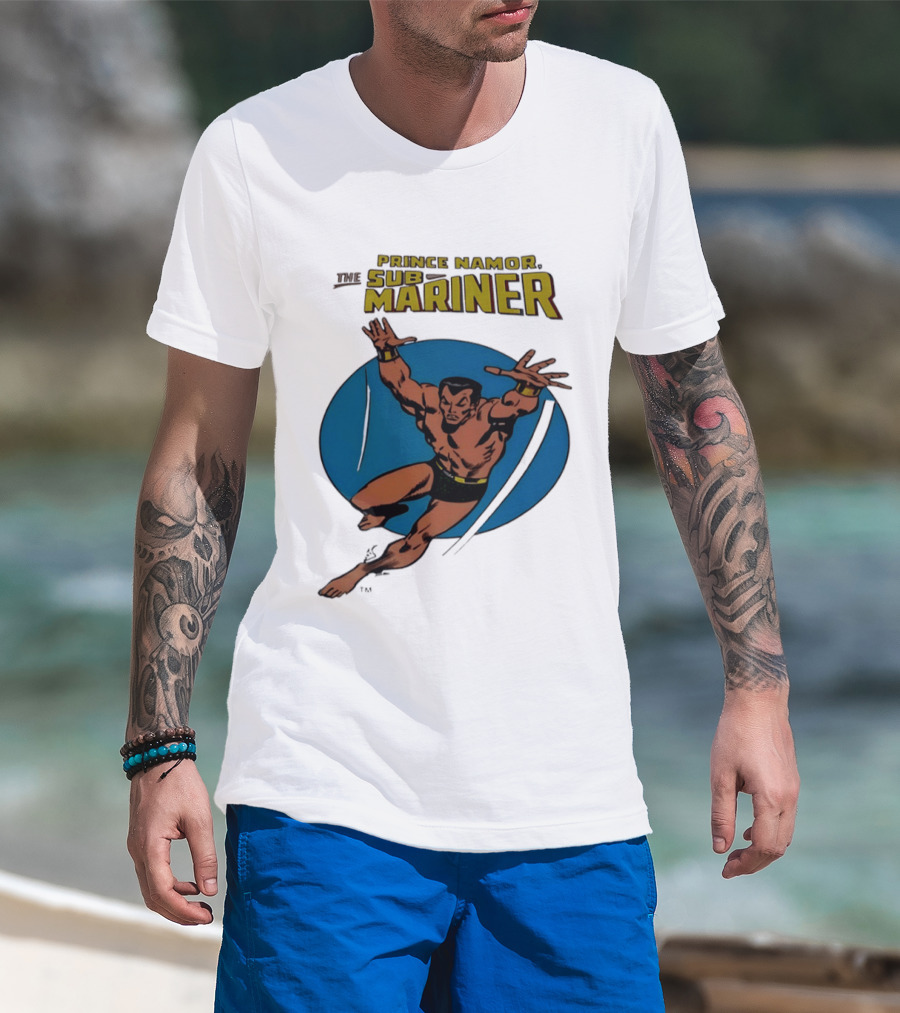 Prince Namor The Sub Mariner Iconic Comic Character Retro Dive T-Shirt
