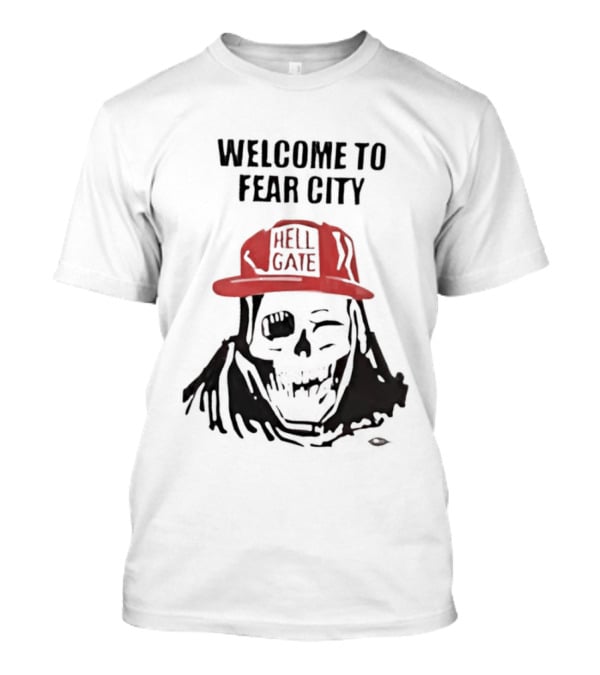 Welcome To Fear City Skull Hell Gate Cap T-Shirt