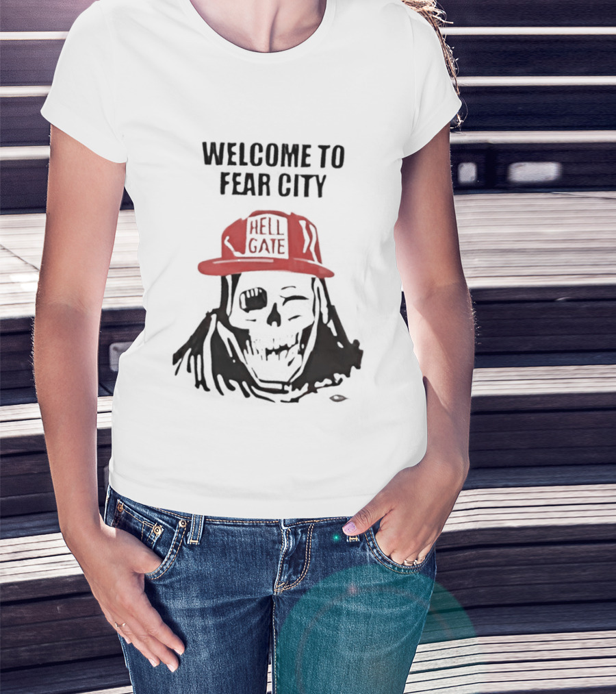 Welcome To Fear City Skull Hell Gate Cap T-Shirt