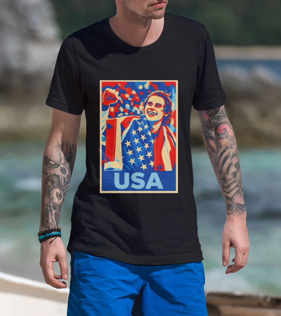 USA Hockey Celebration Jack Hughes Fan Hope Gift Idea T-Shirt