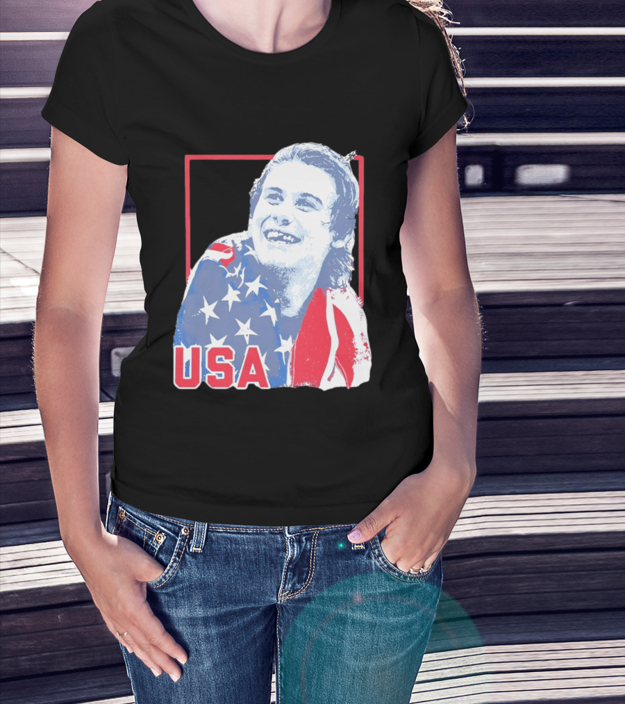 Jack Hughes USA Flag 2026 Hockey T-Shirt