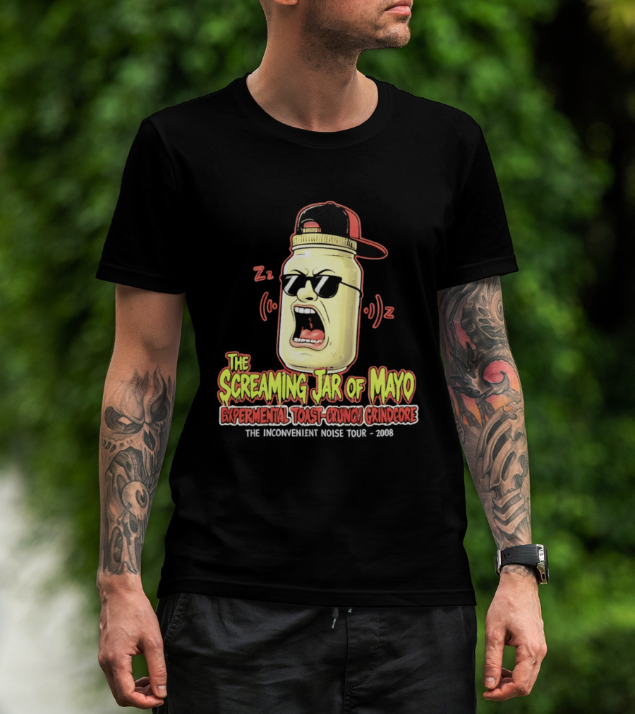 The Screaming Jar Of Mayo Experimental Toast Crunch Grindcore The Inconvenient Noise Tour 2008 T-Shirt