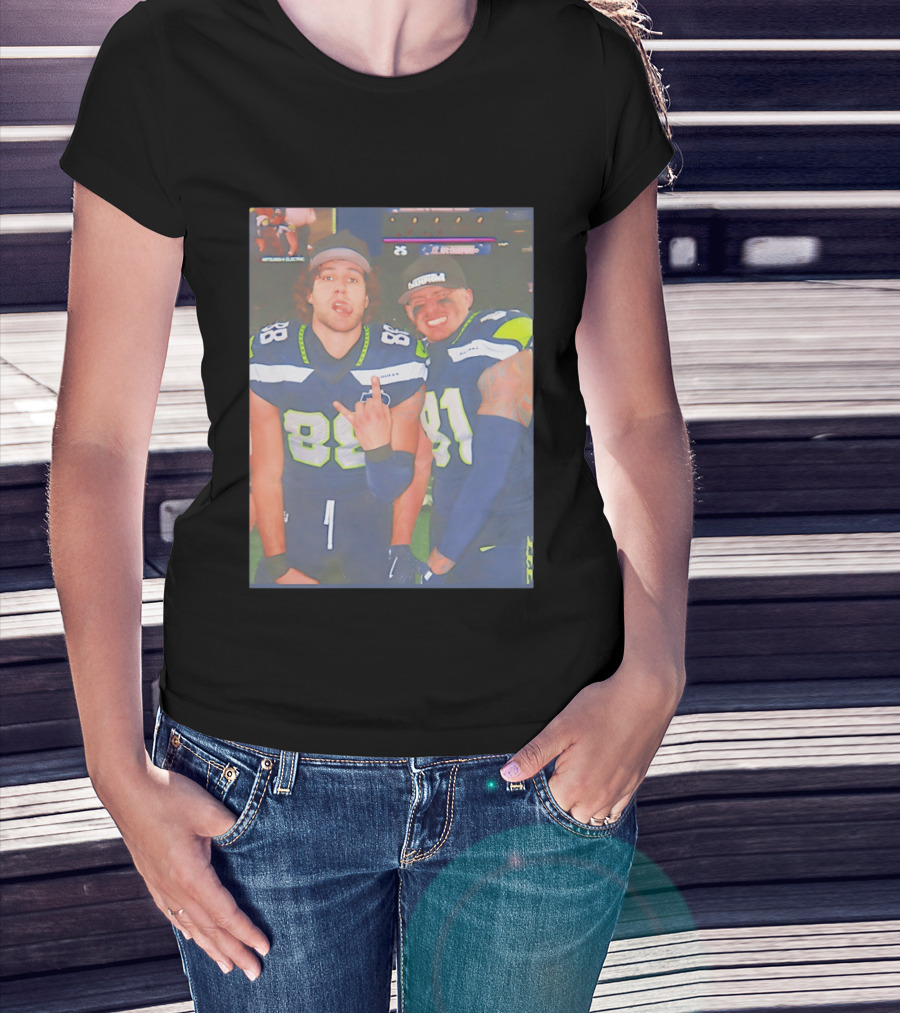 Seattle Seahawks Players Eric Saubert AJ Barner NFL Team Fans Football Enthusiasts T-Shirt
