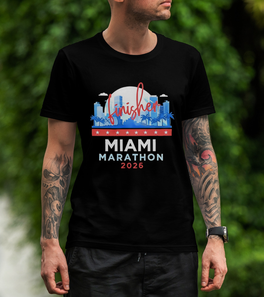 Finisher Miami Marathon 2026 City Skyline Florida T-Shirt