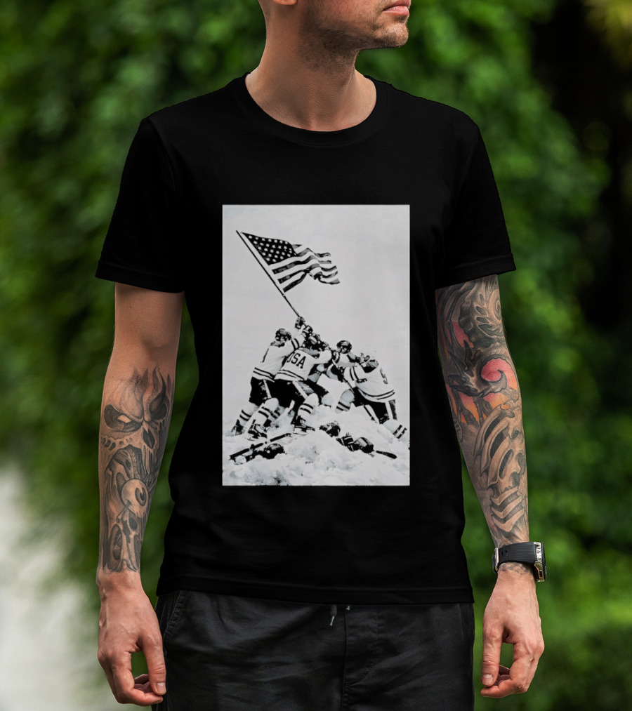 USA Hockey Celebration American Flag Olympic Milano Cortina 2026 T-Shirt