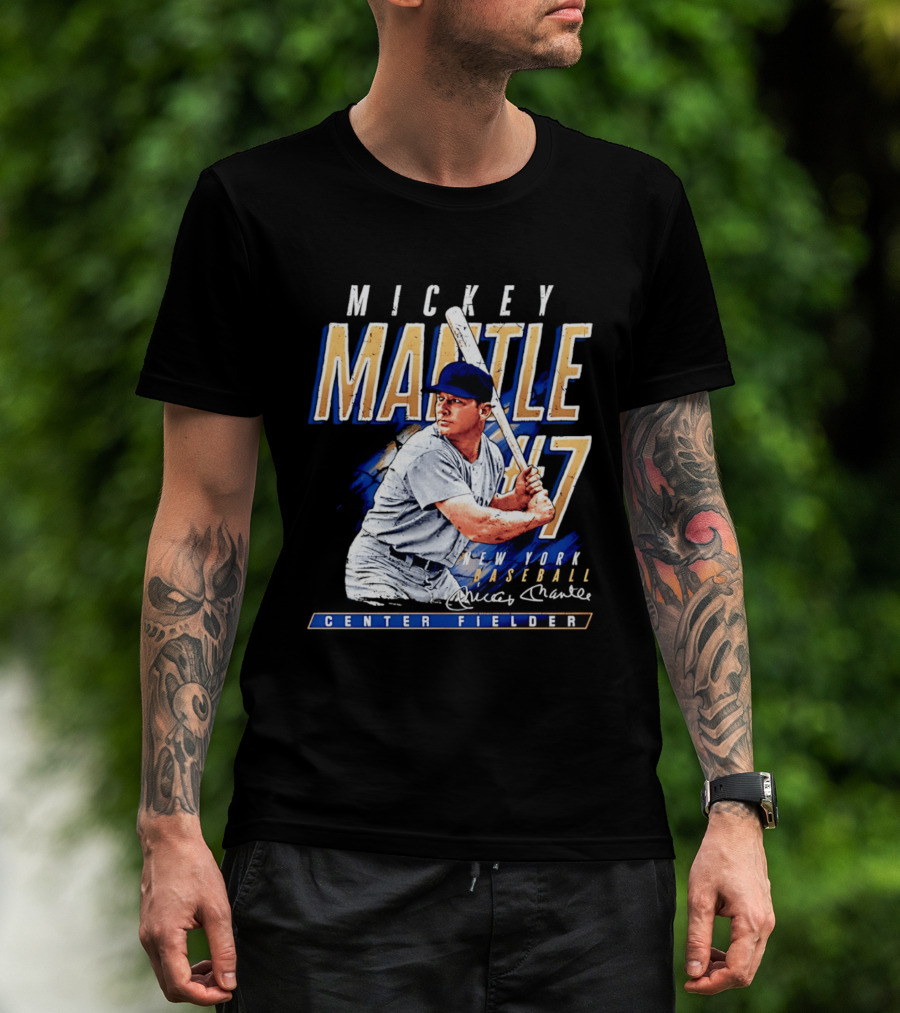 Mickey Mantle 7 New York Baseball Center Fielder T-Shirt