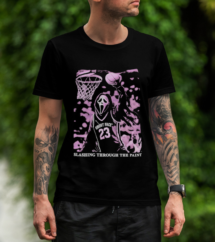 Ghost Face 23 Dunking Basketball Slashing Through The Paint T-Shirt
