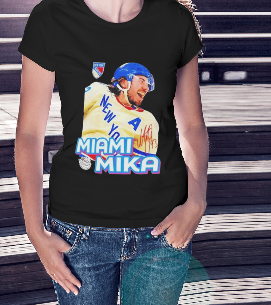 New York Rangers Mika Zibanejad Miami Mika 93 T-Shirt