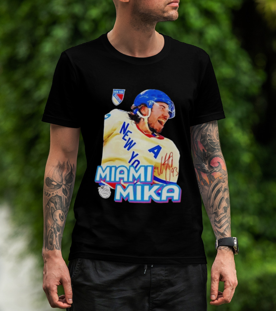 New York Rangers Mika Zibanejad Miami Mika 93 T-Shirt