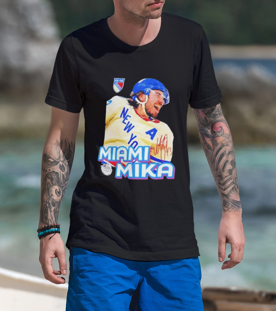 New York Rangers Mika Zibanejad Miami Mika 93 T-Shirt