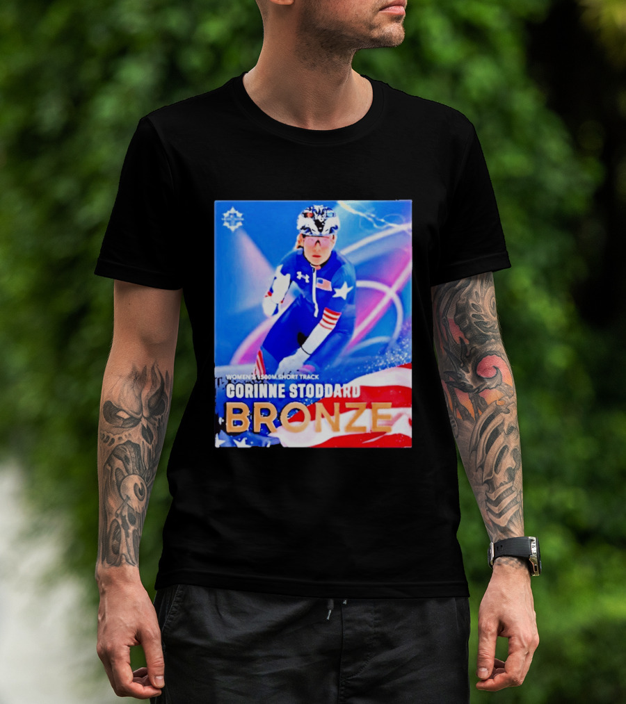 Womens 1500m Short Track Corinne Stoddard Bronze Milan Cortina 2026 T-Shirt