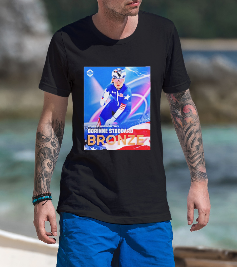 Womens 1500m Short Track Corinne Stoddard Bronze Milan Cortina 2026 T-Shirt