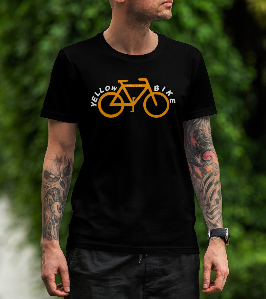 Yellow Bike Hard Life Bicycle Adventure T-Shirt