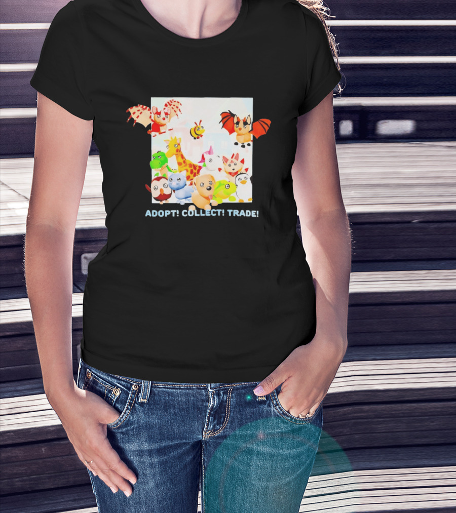 Adopt Me Collectible Pets Game Characters Adopt Collect Trade T-Shirt