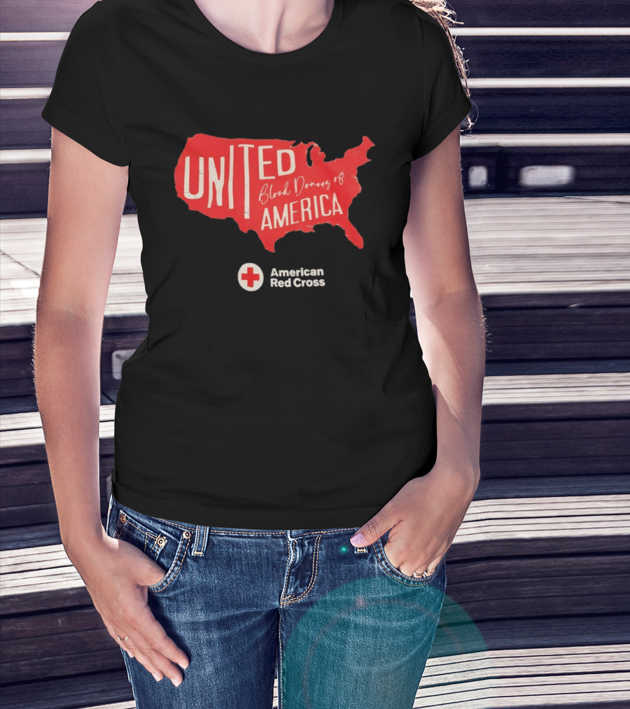 United Blood Donors Of America Map Red Cross Collaboration T-Shirt