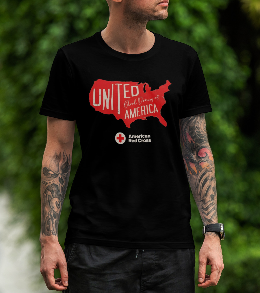 United Blood Donors Of America Map Red Cross Collaboration T-Shirt