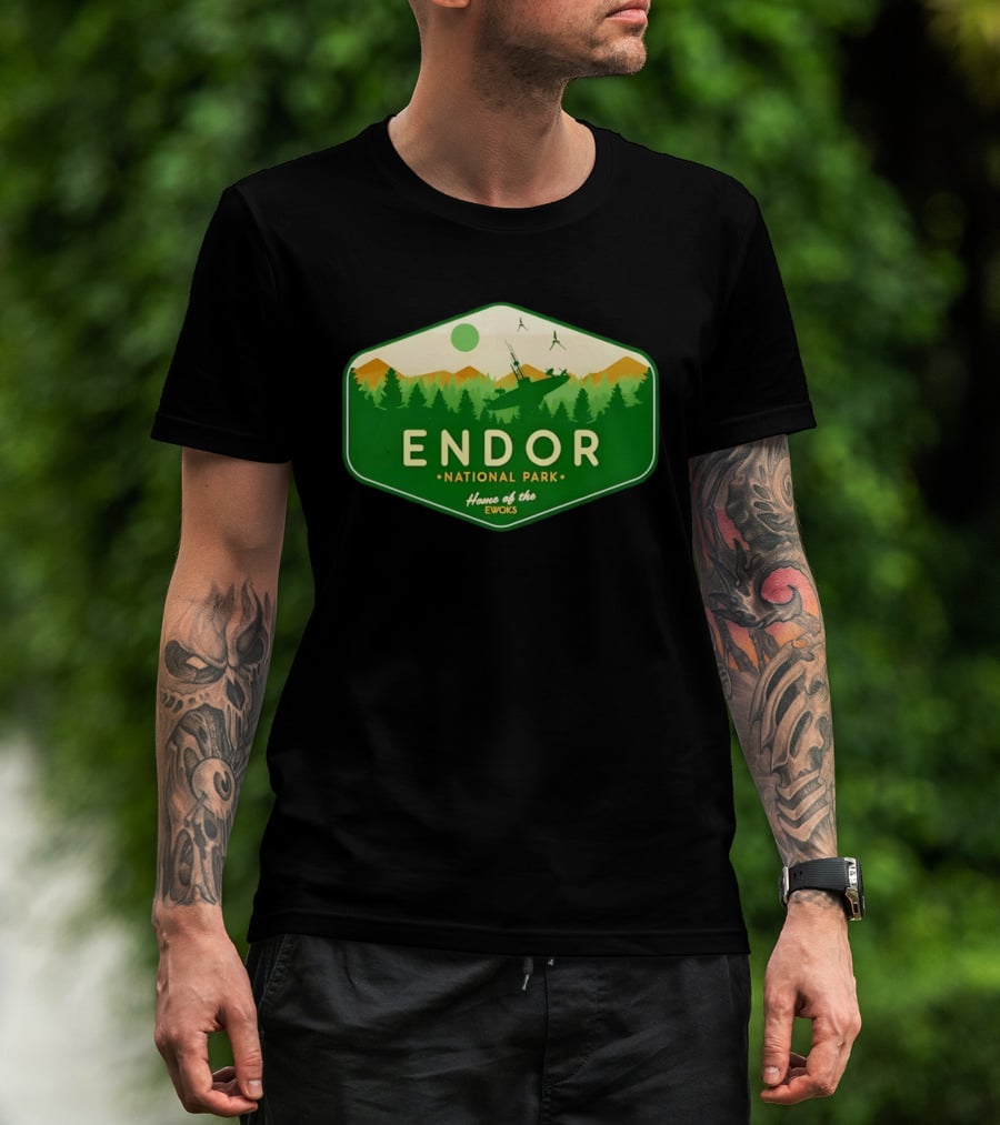 Endor National Park Home Of The Ewoks Forest Landscape Spaceships T-Shirt