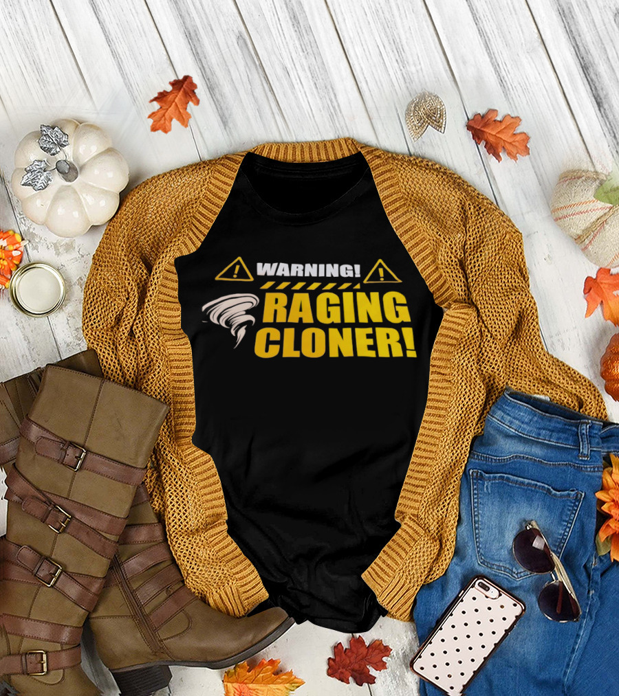 Warning Raging Cloner Tornado T-Shirt