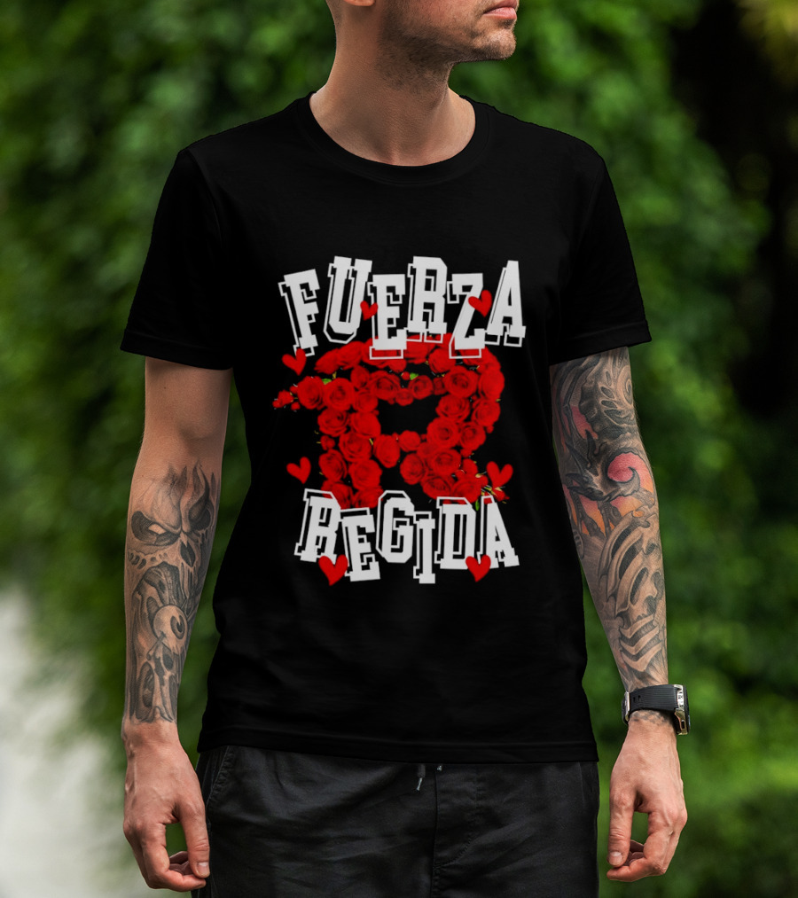 Fuerza Regida Red Rose Hearts T-Shirt
