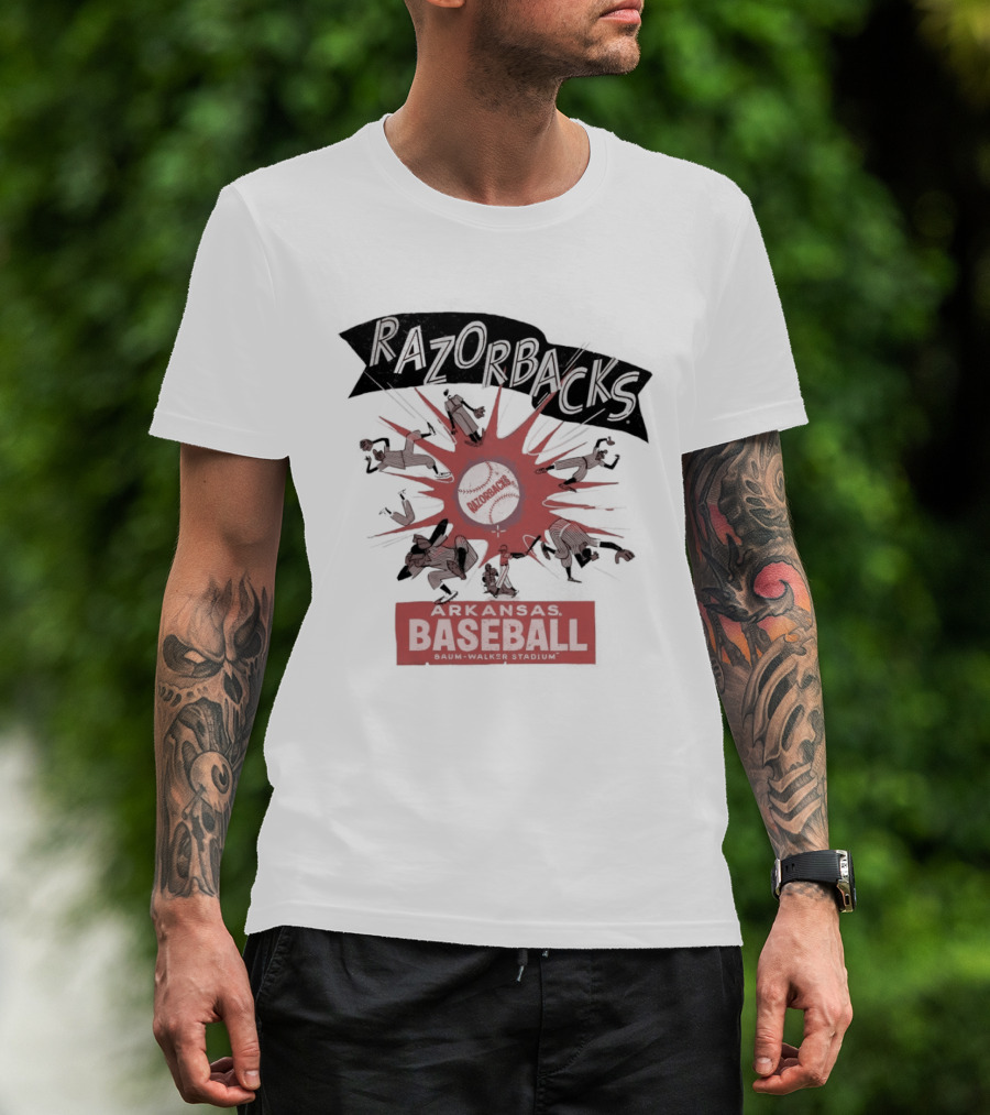 Razorbacks Arkansas Baseball The Strike Baum Walker Stadium T-Shirt