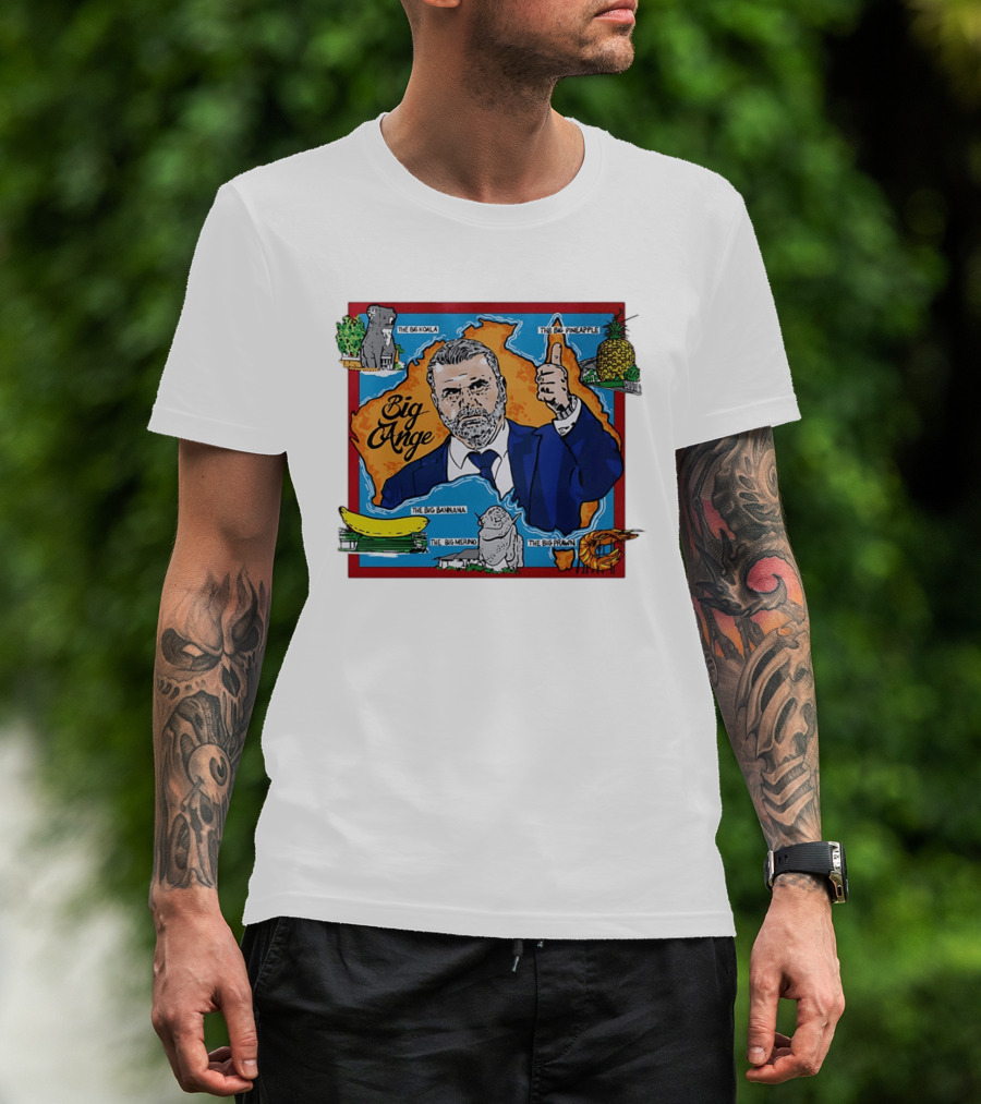Big Ange Postecoglou Australia Landmarks Big Koala Big Pineapple Big Banana Big Merino Big Prawn T-Shirt