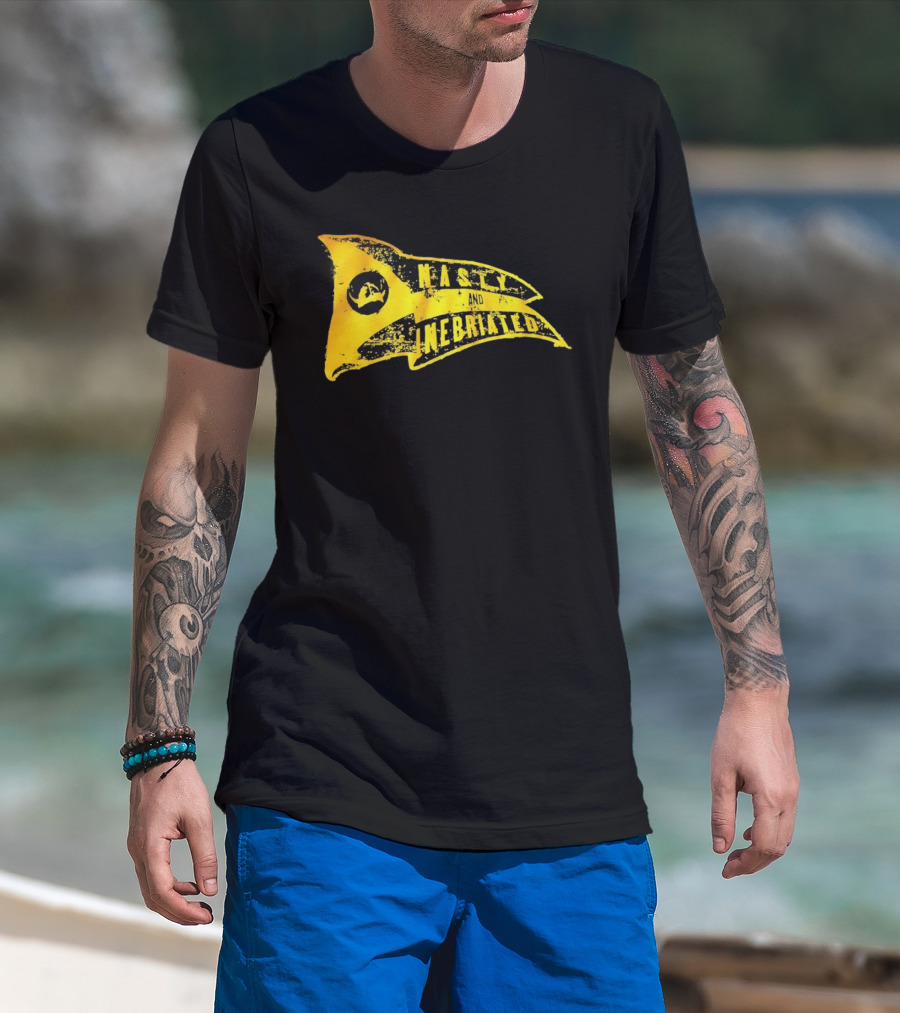 Nasty And Inebriated Pirate Flag Banner T-Shirt