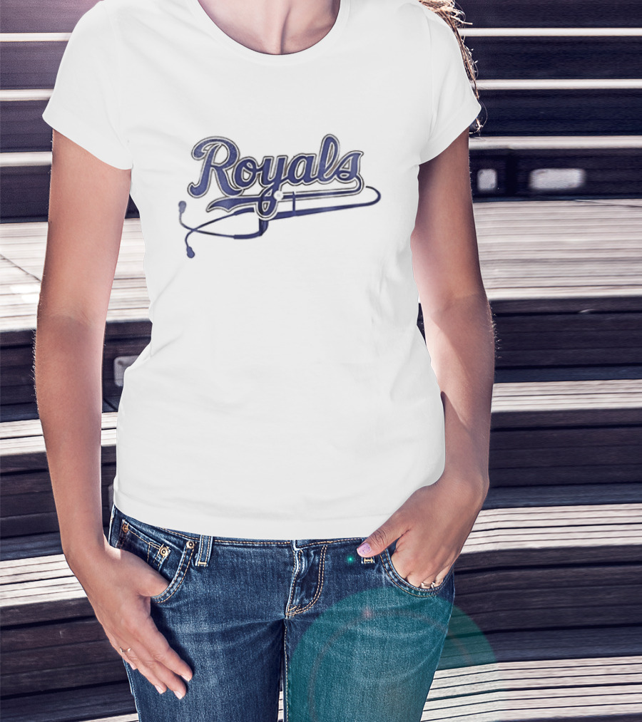 Kansas City Royals Healthcare Appreciation Heartbeat Royals Script T-Shirt