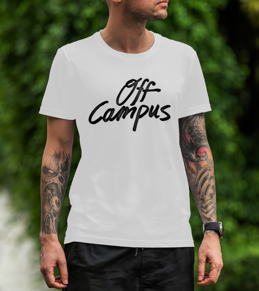 Off Campus Handwritten Black T-Shirt