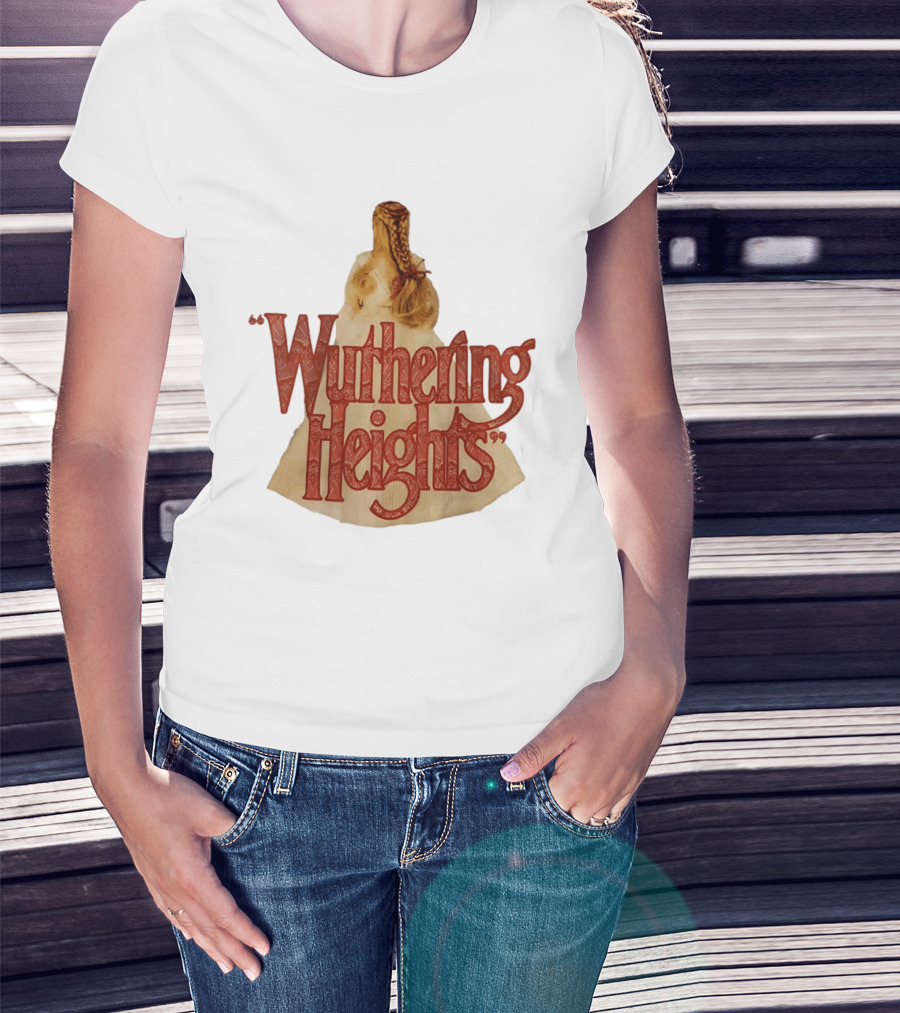 Wuthering Heights Red Text Victorian Woman Braided Hair T-Shirt