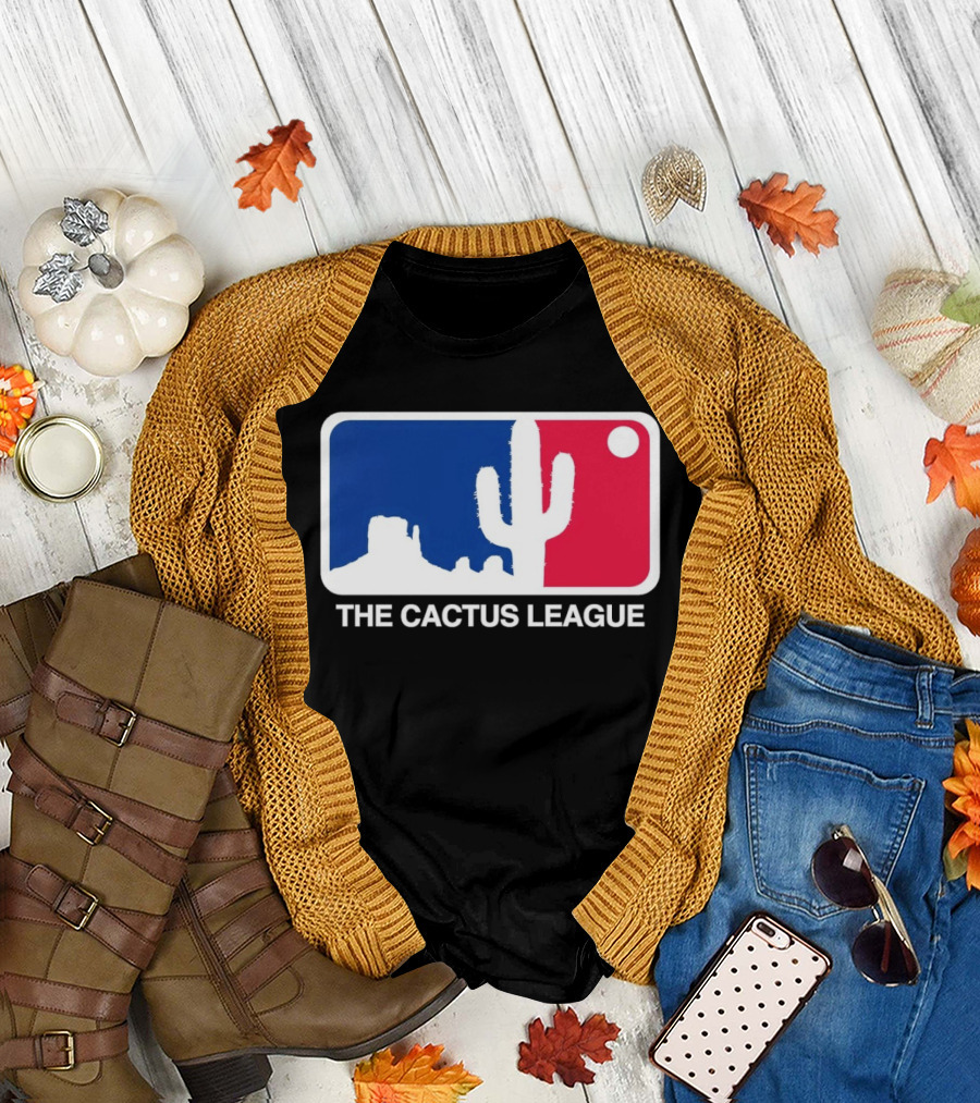 The Cactus League Baseball Logo Desert Cactus and Mesa Sun T-Shirt