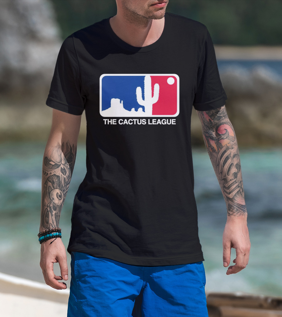 The Cactus League Baseball Logo Desert Cactus And Mesa Sun T-Shirt