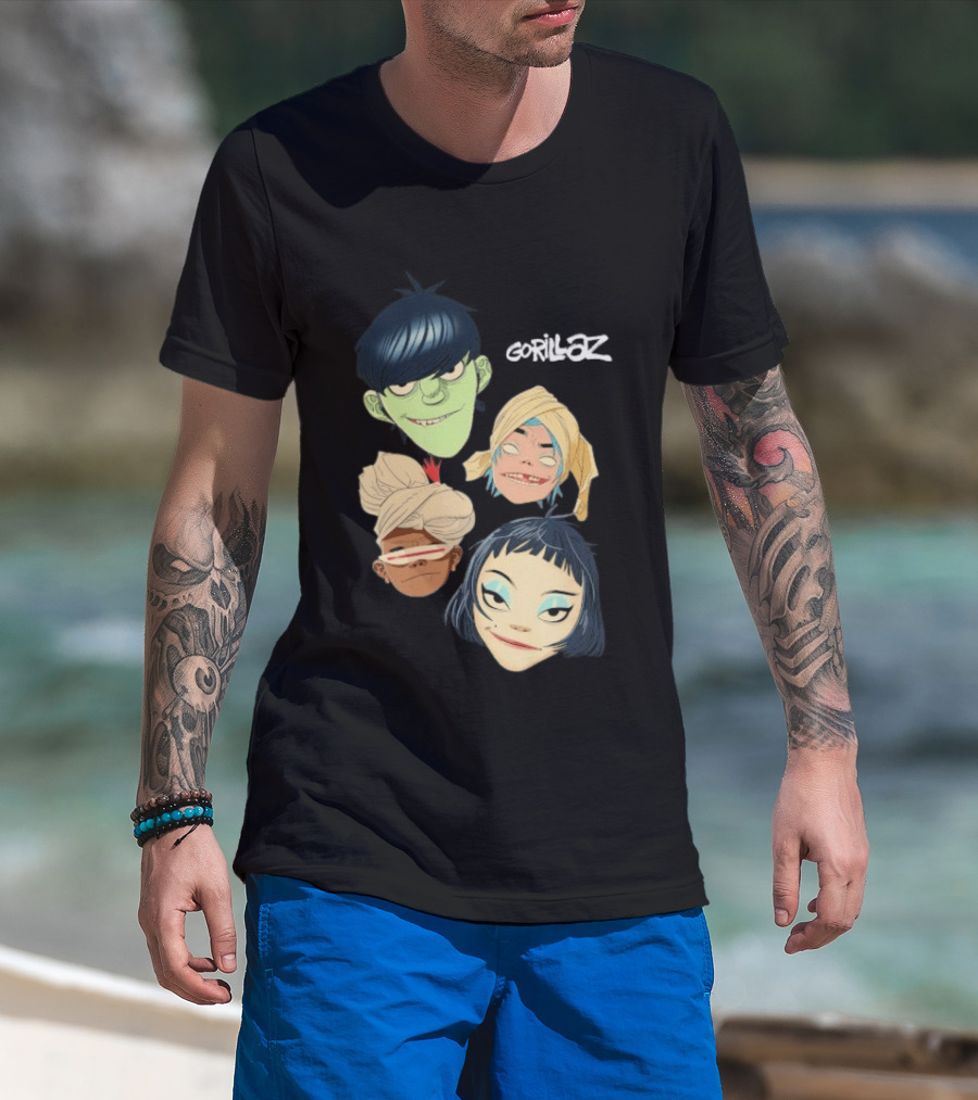 Gorillaz Band Characters The Mountain Heads T-Shirt