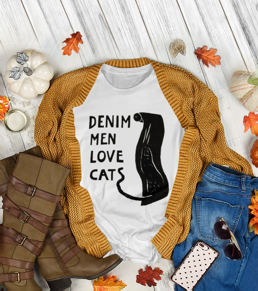 Denim Men Love Cats Feline T-Shirt