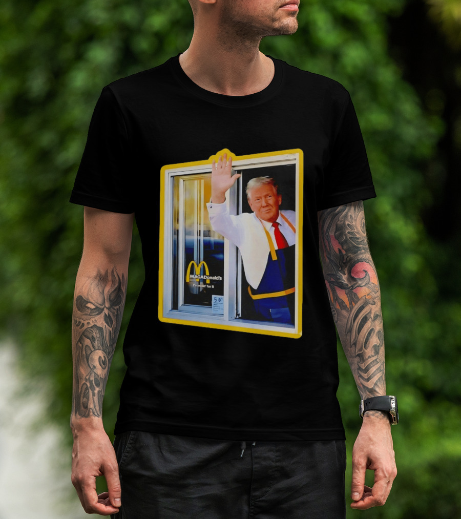 MAGA Donald's I'm Votin' For It Drive Thru Window Mockup T-Shirt