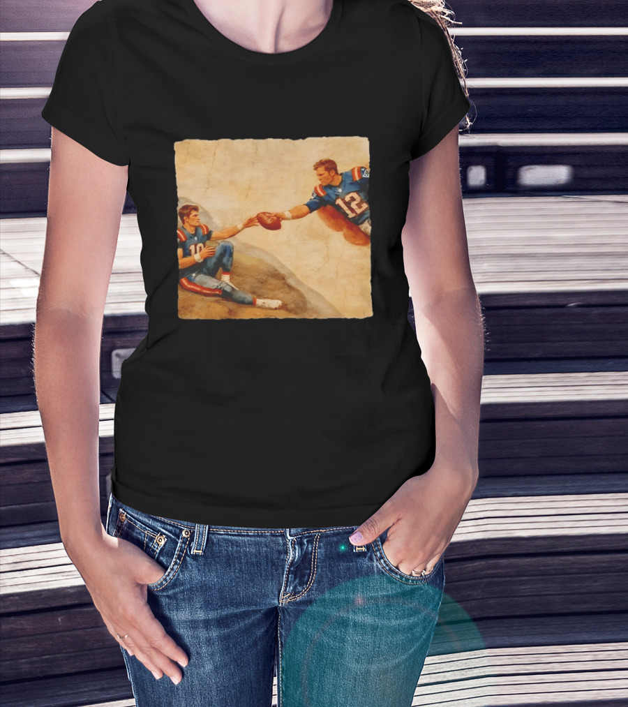 New England Patriots Tom Brady Drake Maye Meme Football T-Shirt