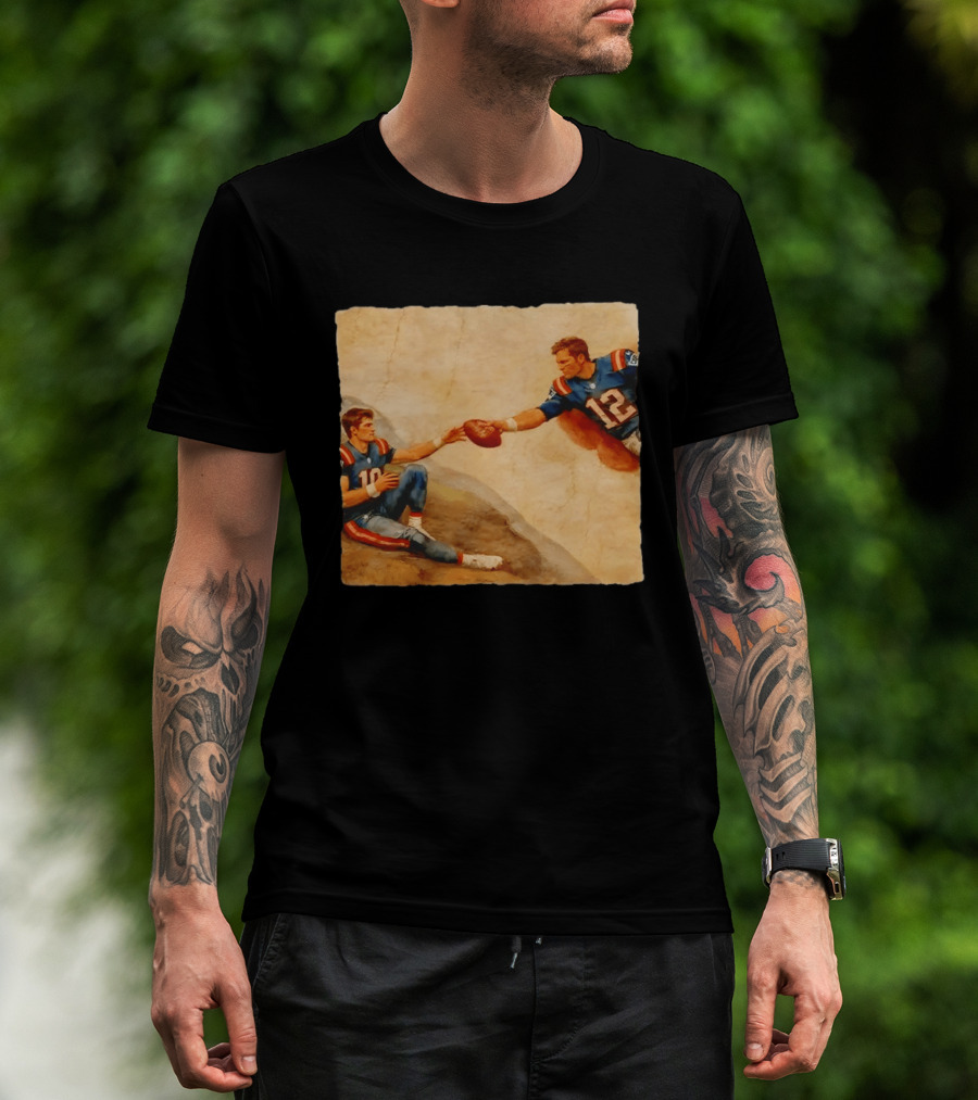 New England Patriots Tom Brady Drake Maye Meme Football T-Shirt
