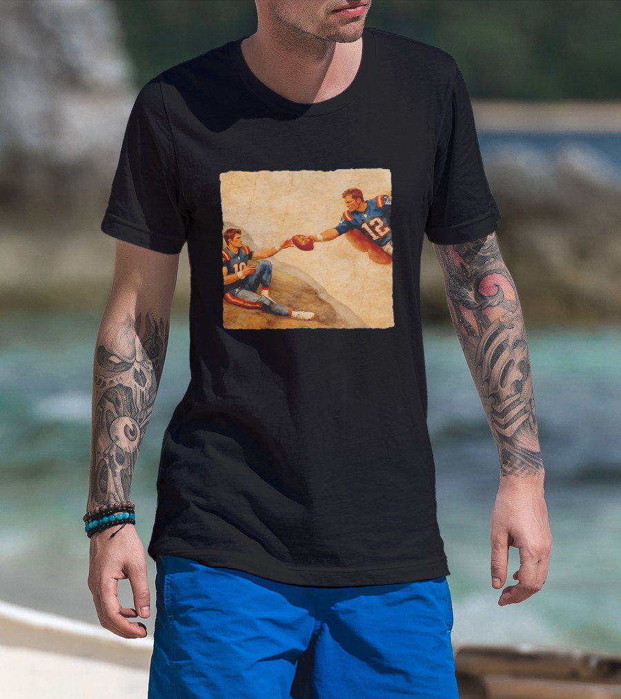 New England Patriots Tom Brady Drake Maye Meme Football T-Shirt