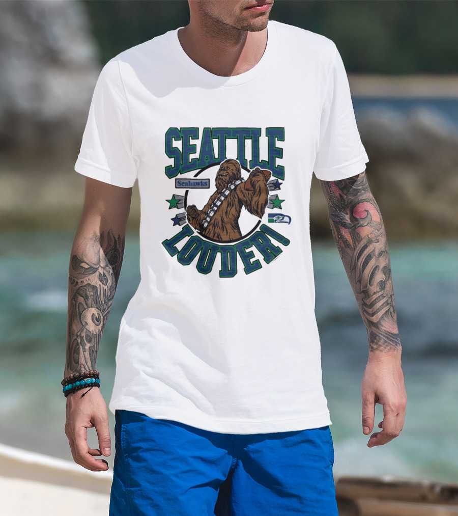 Seattle Seahawks Louder Star Wars Chewbacca T-Shirt