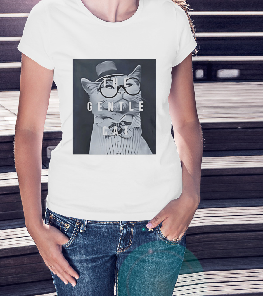 The Gentle Cat With Glasses And Top Hat T-Shirt