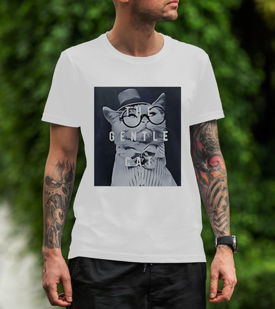 The Gentle Cat With Glasses And Top Hat T-Shirt