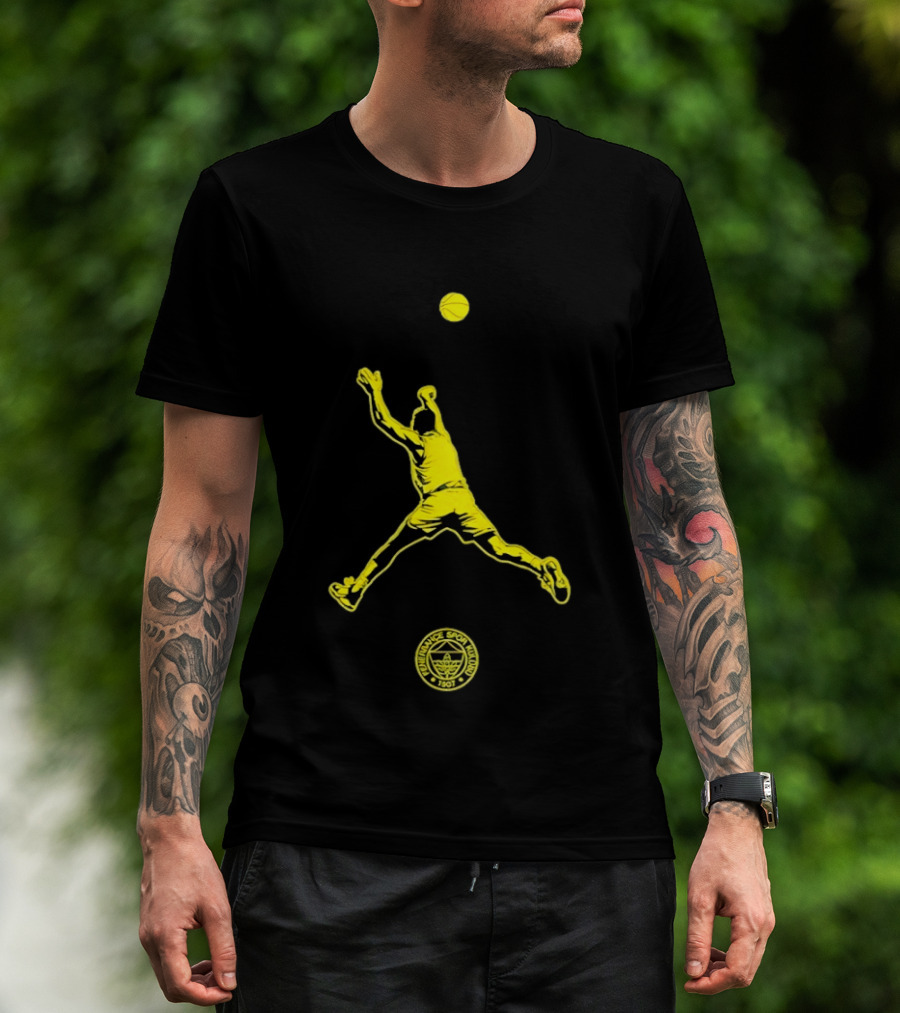 Fenerbahce Lacivert Son Saniye Basketball Spor Kulübü 1907 Sarı Lacivert Topçu T-Shirt